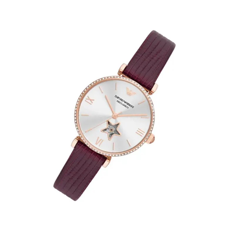 Emporio Armani Meccanico Automatic Silver Dial Ladies Watch- AR60044